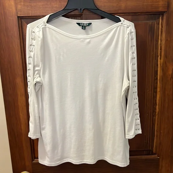 Ralph Lauren white lace up detail top - Picture 2 of 12